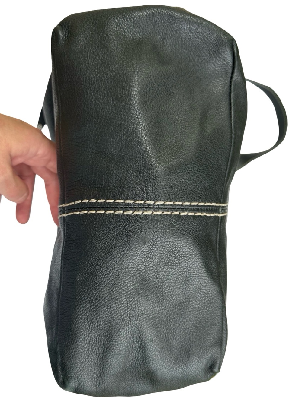Vintage Roots Black Leather Slouchy Hobo Crossbody Bag - Picture 11 of 16